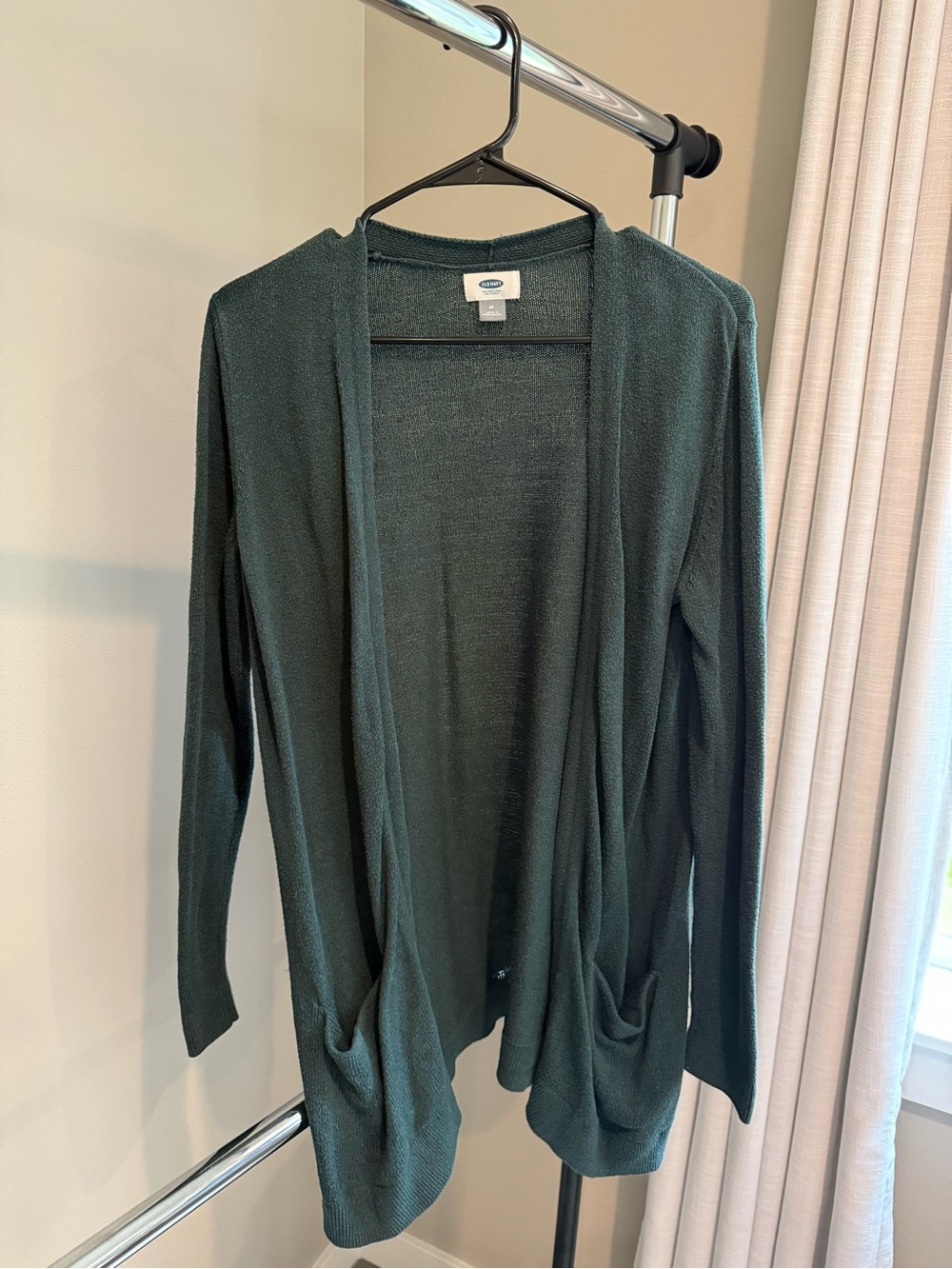 Old Navy Women's Open-Front Forest Green Cardigan with Pockets